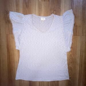GREIGE Flutter Sleeve Top